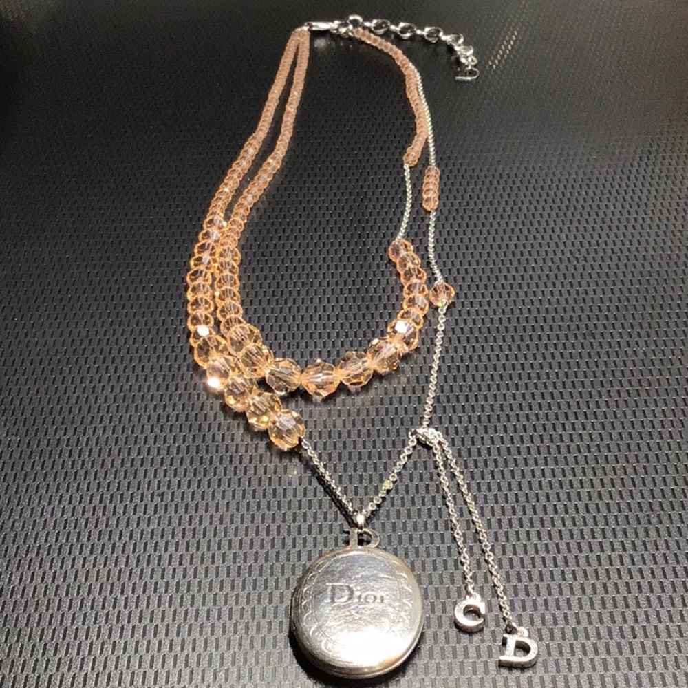 Christian Dior Swarovski Crystal Locket Necklace